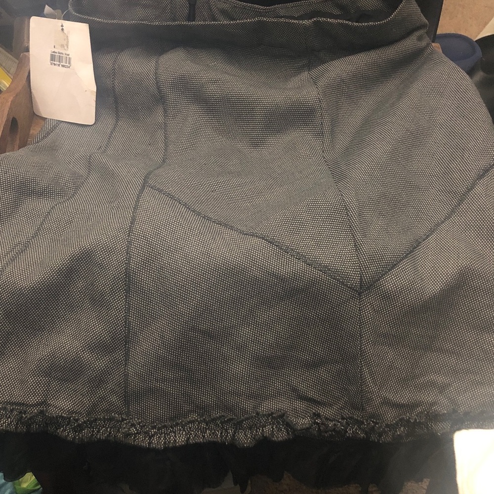 Miss Chievous Black and White Microdot A-Line Skirt